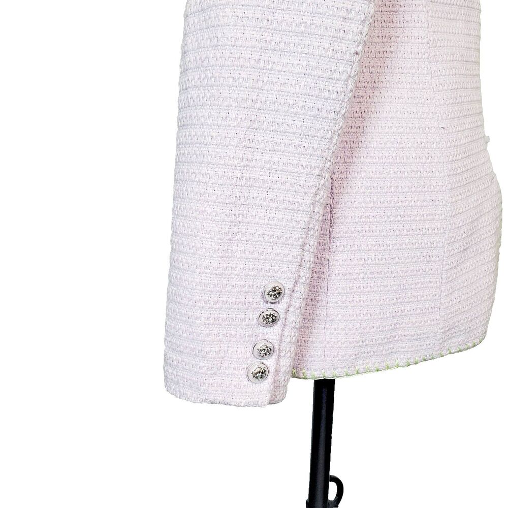 NEW 7 For All Mankind Women’s Tweed Blazer Small Purple Silver Button Jacket - Picture 5 of 12
